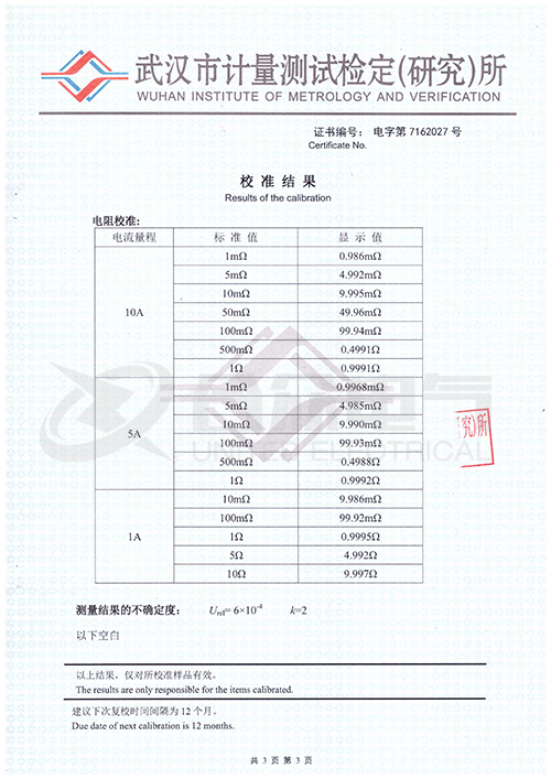 直流電阻快速測試儀，直流電阻測試儀 證書